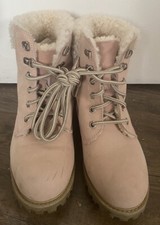 Genuine Nubuck Sheepskin RJS Pink Lace up ankle Boots UK6 US8 EU39 RRP £150