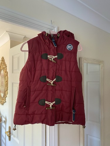 Ladies burgundy superdry gilet - ladies,