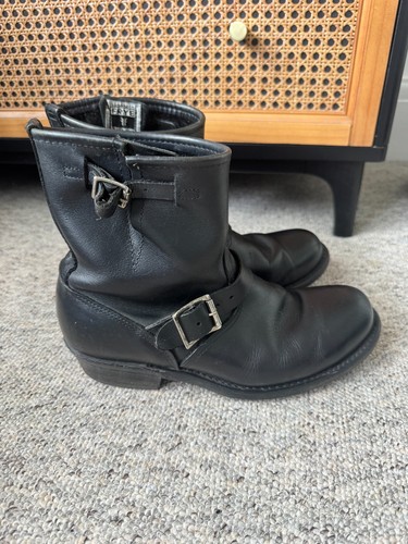 Black frye leather boots size - black,