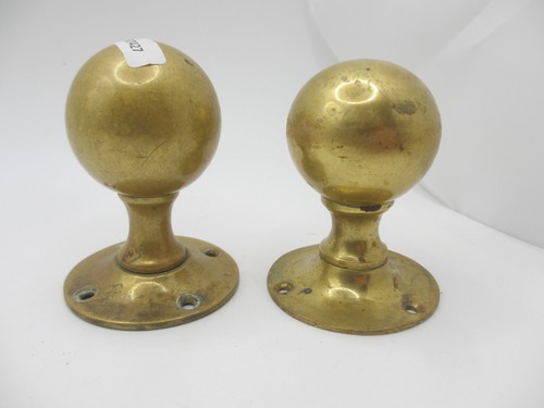 Victorian brass door knobs - brass,
