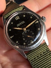 1940/50s Delbana Military Style Mens Watch Steel Case 33,7mm