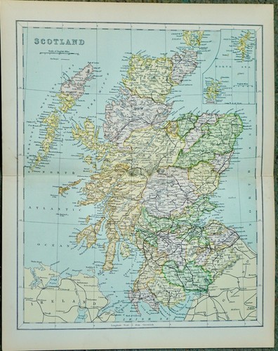 Vintage map scotland -  ,