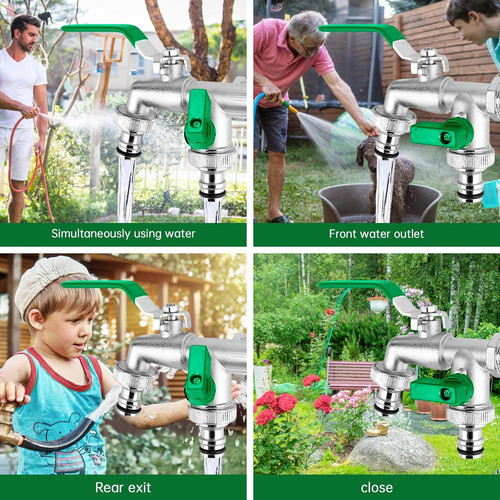 Double garden tap with - double,