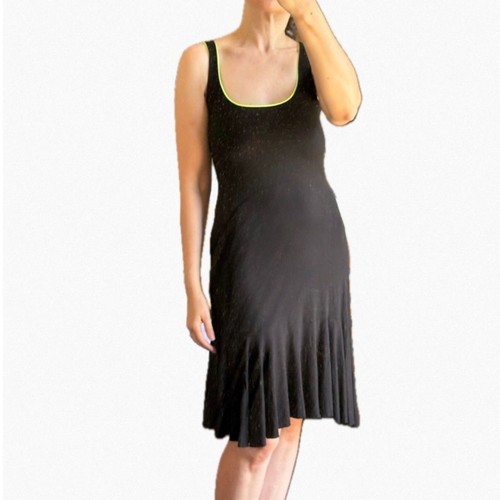 Y2k black neon trim - black, dress