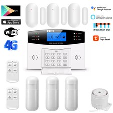 Z64 Tuya APP WiFi+UK/EU 4G Wireless+Wired Home Security Burglar Alarm System