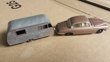 Matchbox Lesney 28 & 23 Jaguar Mk10 & Bluebird Dauphine Caravan