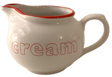 Retro  Cream Jug Red White Jug