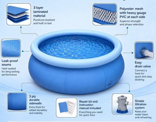 Inflatable swimming pool for - swimming,