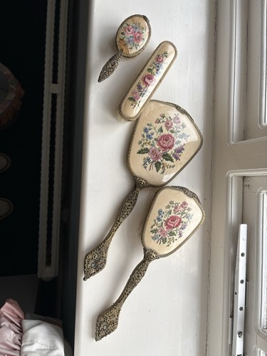 Vintage floral and gold vanity - and,