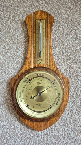 Wood banjo barometer - wood, &