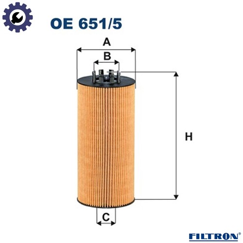 Oil filter 651 - 651/5, for