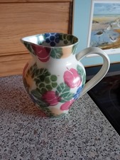 Ben Thomas LARGE JUG Porcelain Spongeware Fruit Design 5.5 inches tall