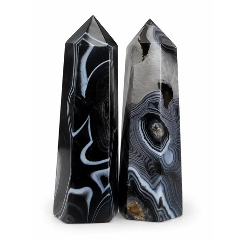 Natural black agate crystal - natural,