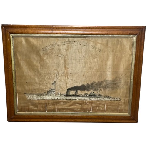 Antique marine silk embroidery - marine,
