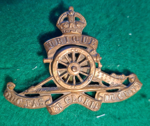 Royal artillery cap badge - cap, ww1