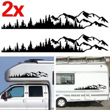 2x Tree Mountain Range vinyl stickers graphics decals camper van caravan transit