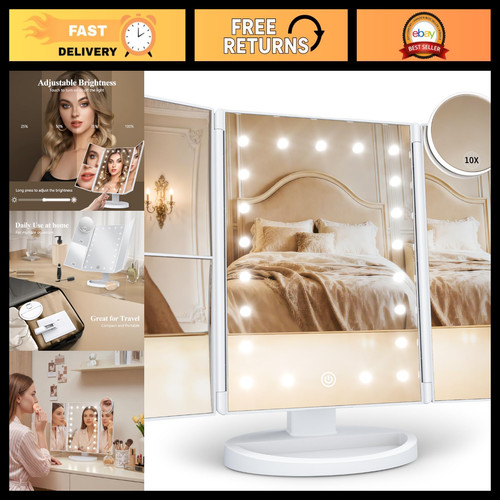 Trifold makeup mirror with - trifold,