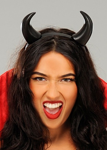 Halloween black devil horns - black,