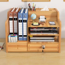 Wooden Office Desk Organiser