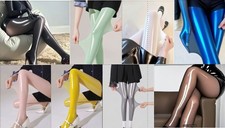 'Liquid Legs' Super Shiny Tights. For girls up to 6'4" tall!  All Colours