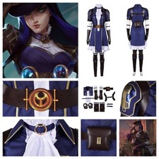 League of Legends Caitlyn Kiramman Cosplay costume blue Sheriff Piltover suits