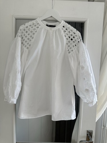 Zara white embroidered cutwork - white,