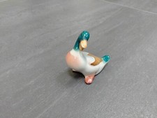 Small size laughing Mallard Duck - ceramic bird ornament figurine (5 cm tall)