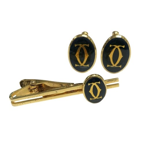 Cartier cufflinks pin set - cartier,