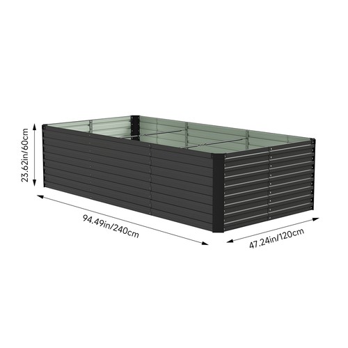 180 360cm metal raised - metal, garden