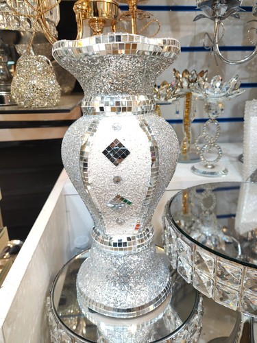 30cm silver crushed crystal - silver,