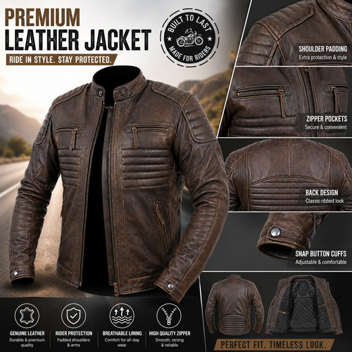 Motorcycle jacket brown - motorcycle,