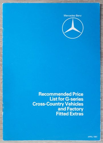 Mercedes benz series - g-series, price