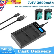 2x LP-E6N Battery+Charger For