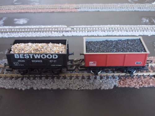 Model rail wagons with - rail,