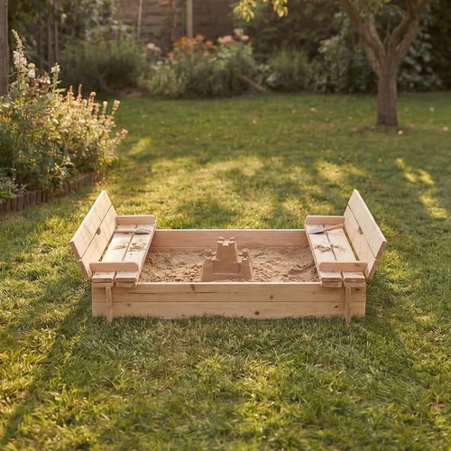 Children wooden sandpit - children's,