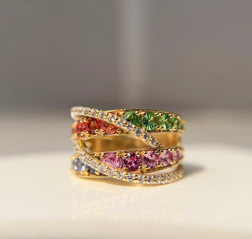18k yellow gold over rainbow - 18k,