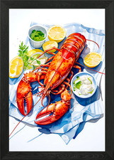 Lobster Citrus Splash Framed