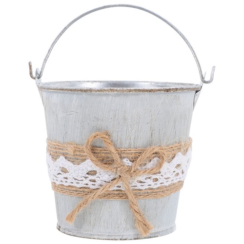 Iron flower bucket vintage - flower,