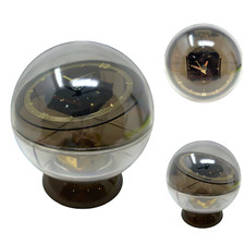 Vintage MCM Acrylic Sphere Lidded Jewelry Box Music Box & Clock Sputnik Pop Art