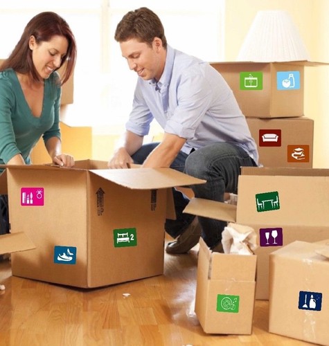 Home moving colour - moving, box