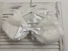 Girls Kids Faux Fur Jacket Wrap Shrug Bolero Coat Shawl  Wedding Cape-white