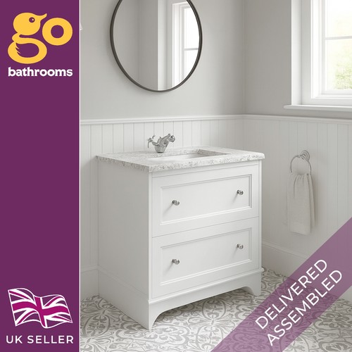 White bathroom vanity unit - bathroom,