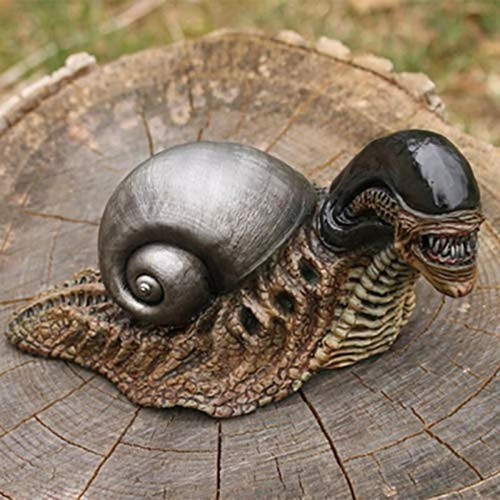 Alien snail figures garden - alien,