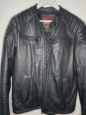 Superdry Mens Hero Racer Leather Jacket medium Black Biker Premium Moto Full Zip