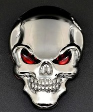 3D CHROME SKULL Metal Car