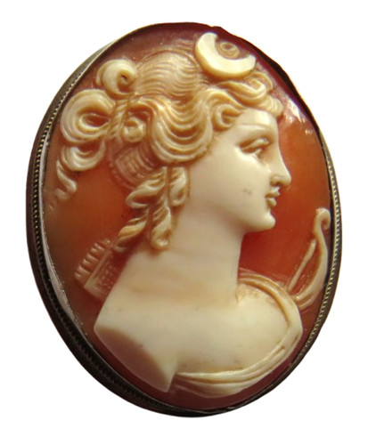 Vintage ladies silver cameo - vintage,