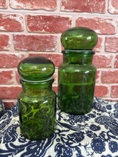 Vintage pair green glass - pair,