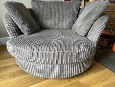 Cuddle Chair Armchair Sofa Corduroy Fabric Mink/Brown with cushions