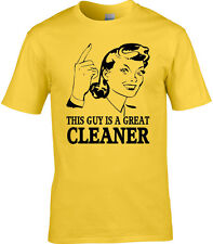 Cleaner Mens T-Shirt Gift Idea Occupation Funny Maid Window Spring Cleaning