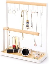 Jewellery Stand Holder Multi Tier Necklace Hanging Wooden Earring Organizer Tray